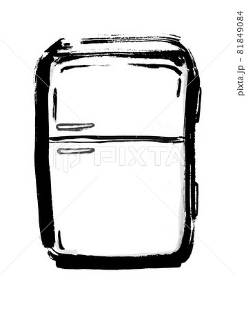 昭和レトロな冷蔵庫の手描きイラストのイラスト素材