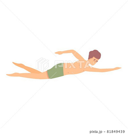 Aquapark swimmer icon cartoon vector. Swim pool 81849439