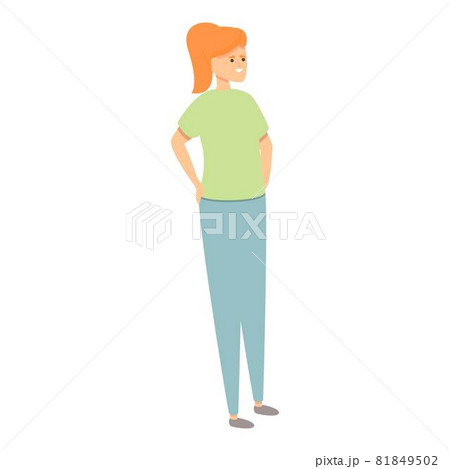Smiling girl icon cartoon vector. Female happy Smiling girl icon cartoon vector. Female happy 81849502