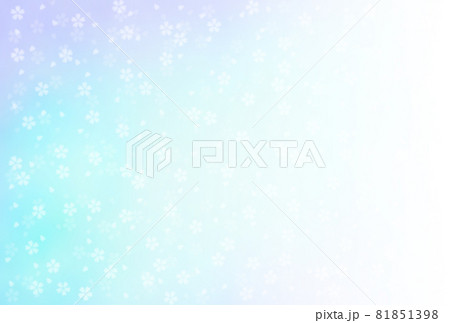 桜が舞散るグラデーション和紙/水青色 背景素材 左から右へ薄くなるグラデーション 横 他色有り 81851398