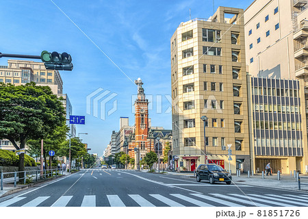 横浜の歴史的建造物 横浜市開港記念会館前交差点 ジャックの塔 の写真素材