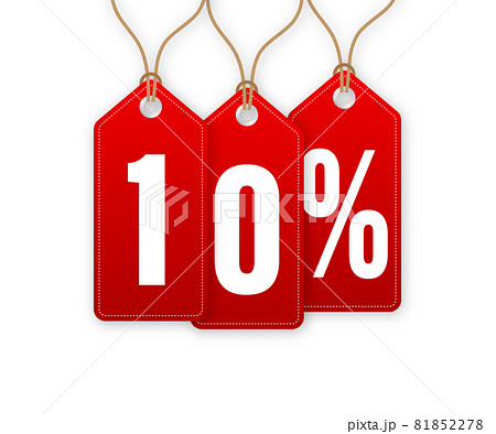 Discount Tag -10 percent off. Hangtags Sale. Vector illustration. 81852278