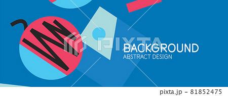 Abstract background. Blocks, lines, triangles, circles composition. Techno or business concept for wallpaper, banner, background, landing page 81852475