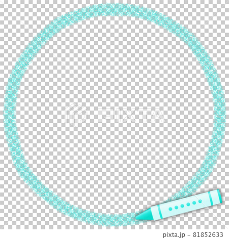 Circular frame drawn with light blue crayon Circular frame drawn with light blue crayon 81852633