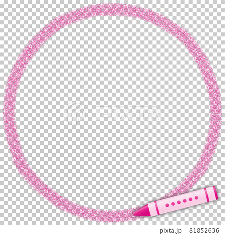 Circular frame drawn with pink crayons Circular frame drawn with pink crayons 81852636