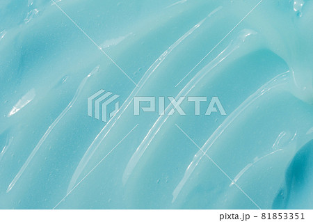 Blue cream, moisturizer, shampoo spread, sunscreen cosmetic smear background. Moisturizing beauty creme, balm swatch, paint texture. Creamy fluid skincare lotion mousse Blue cream, moisturizer, shampoo spread, sunscreen cosmetic smear background. Moisturizing beauty creme, balm swatch, paint texture. Creamy fluid skincare lotion mousse 81853351