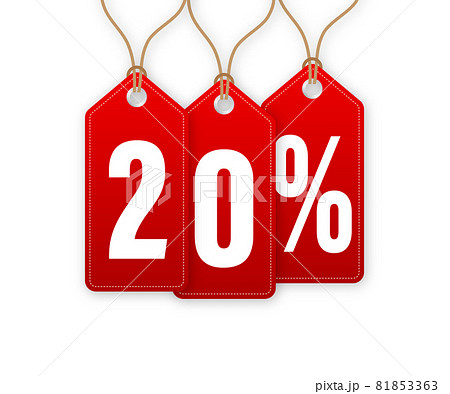 Discount Tag -20 percent off. Hangtags Sale. Vector illustration. Discount Tag -20 percent off. Hangtags Sale. Vector illustration. 81853363