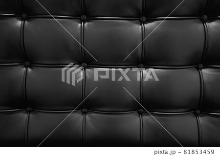 Black leather sofa texture in royal style. Elegant embossed black leather pattern. Vintage style and geometry pattern. Black leather sofa texture in royal style. Elegant embossed black leather pattern. Vintage style and geometry pattern. 81853459
