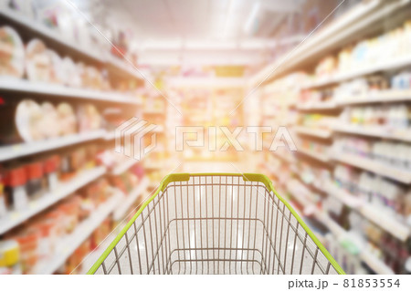 shopping cart in supermarket. 81853554