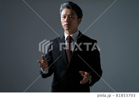 男性　ビジネス　プレゼン 81853703