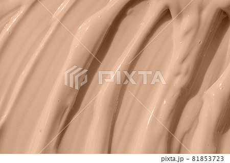 Cosmetic tonal moisturizer, bb cream swatch sample. Beige nude liquid foundation texture, concealer smear smudge drop. Make up base, cream textured background. Cosmetic tonal moisturizer, bb cream swatch sample. Beige nude liquid foundation texture, concealer smear smudge drop. Make up base, cream textured background. 81853723
