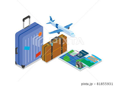 海外旅行をイメージしたアイソメトリックイラスト 81855931