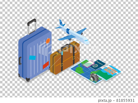 海外旅行をイメージしたアイソメトリックイラスト 81855931