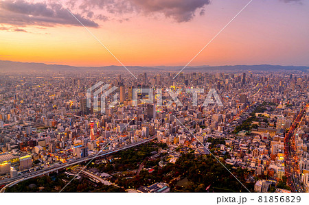 大阪風景　夕焼け 81856829