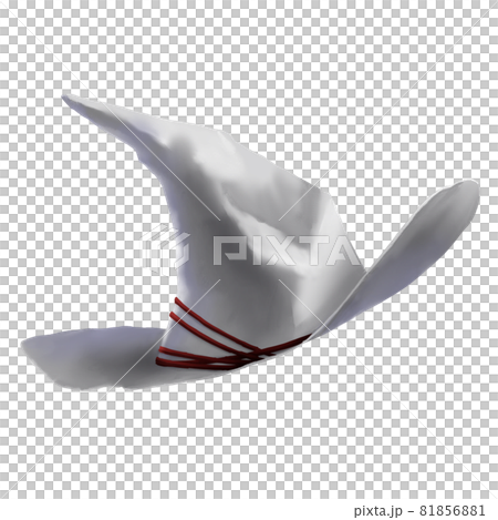 魔女かぶっている白いとんがり帽子のイラストのイラスト素材 魔女かぶっている白いとんがり帽子のイラストのイラスト素材