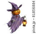 紫の服を着たジャックオーランタンのイラスト 81856884