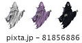 ハロウィンっぽい顔をしたお化けのイラストセット 81856886