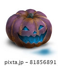 紫のパンプキンヘッドのイラスト 81856891