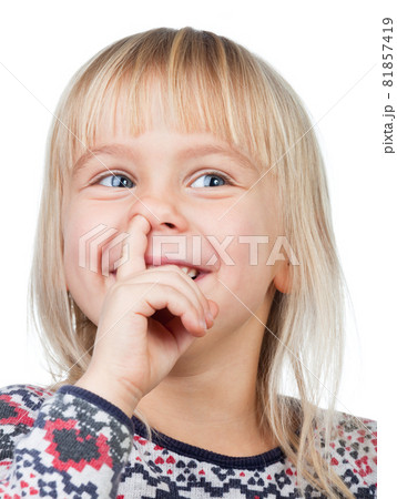 Child picking nose Child picking nose 81857419
