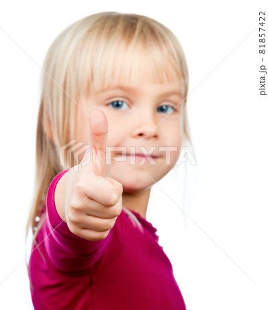 Child showing thumb Child showing thumb 81857422