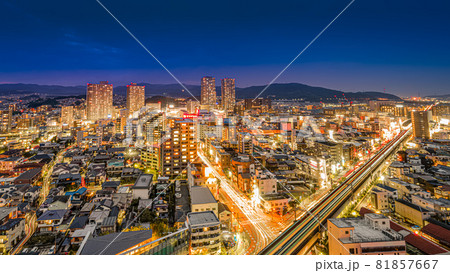 高槻市役所からの展望　〜北側の夜景〜　【大阪都市風景】 81857667