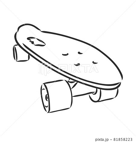 Hand Drawn Skateboard skateboard longboard vector sketch 81858223