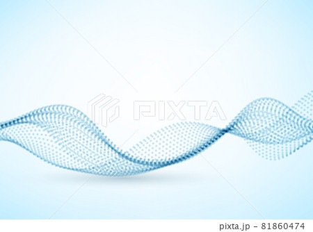 Abstract dots particles flowing wavy blue on a white background. Vector illustration design elements 81860474