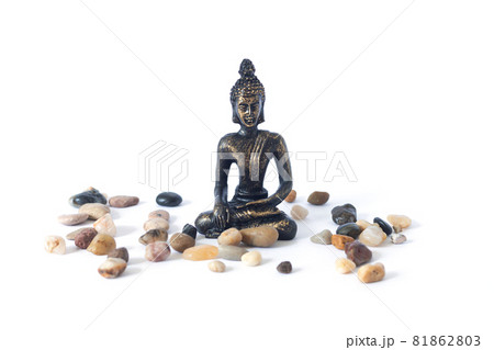 Meditating Buddha statue isolated zen garden Meditating Buddha statue isolated zen garden 81862803