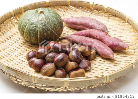 秋の野菜 秋の味覚 栗とさつまいもとカボチャ 野菜の集合 秋の野菜 秋の味覚 栗とさつまいもとカボチャ 野菜の集合 81864515