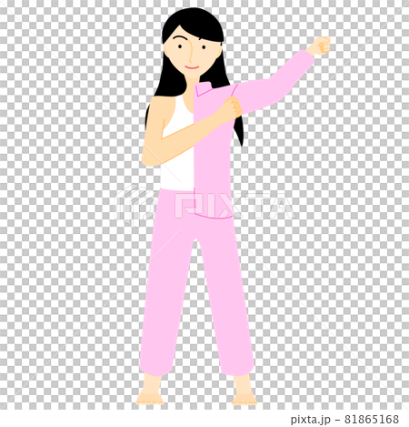 Woman changing into pajamas - Stock Illustration [81865168] - PIXTA