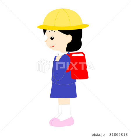 横向きの女の子のイラスト素材