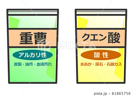 掃除用クエン酸と重曹の洗剤イラスト 掃除用クエン酸と重曹の洗剤イラスト 81865756