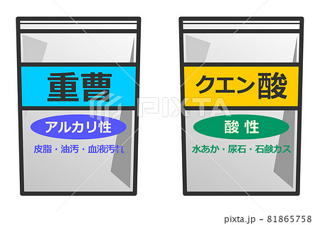 掃除用クエン酸と重曹の洗剤イラスト 掃除用クエン酸と重曹の洗剤イラスト 81865758