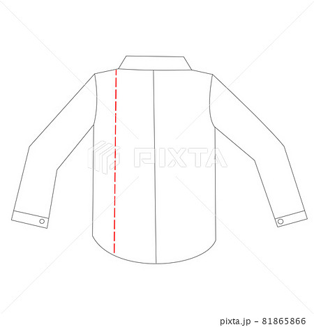 洗濯物の畳み方 白シャツ左に折り目つけるのイラスト素材