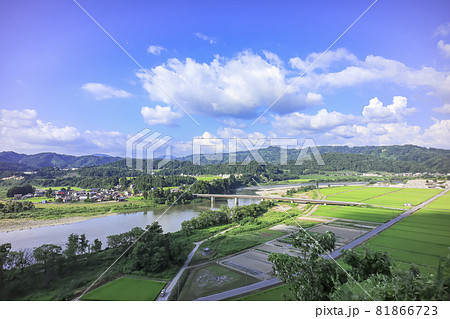 越後川口SA(上り)から眺める信濃川の風景 81866723