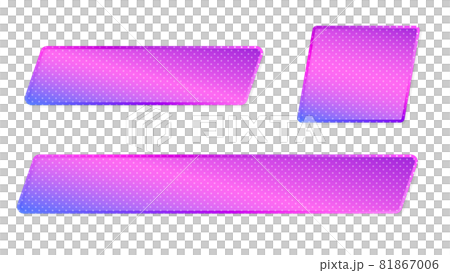 Purple and pink gradation telop base, parallelogram, rounded corners Purple and pink gradation telop base, parallelogram, rounded corners 81867006