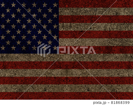 風化したアメリカ国旗のイメージのイラスト素材