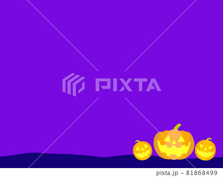 紫色の背景にジャックオーランタン 紫色の背景にジャックオーランタン 81868499