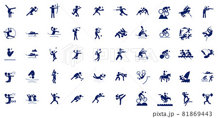 Summer sport pictogram dark Blue No framet 81869443