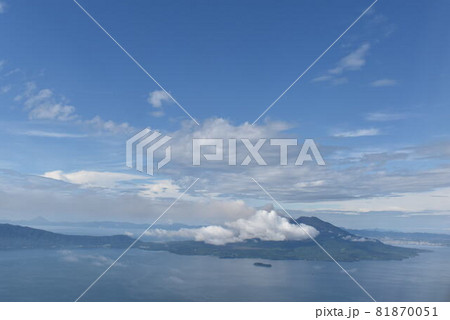 空撮　桜島　開聞岳 81870051