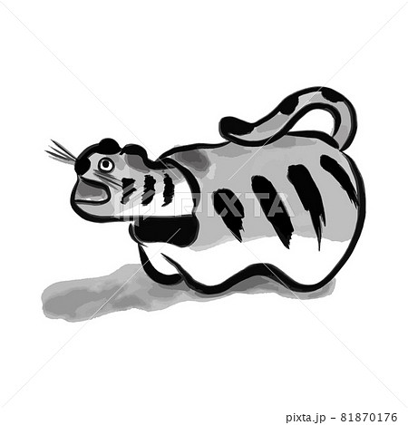 張り子の虎 水墨画風イラスト 張り子の虎 水墨画風イラスト 81870176