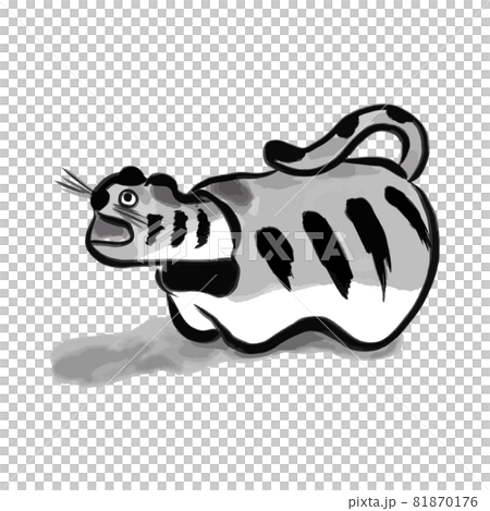 張り子の虎 水墨画風イラスト 張り子の虎 水墨画風イラスト 81870176