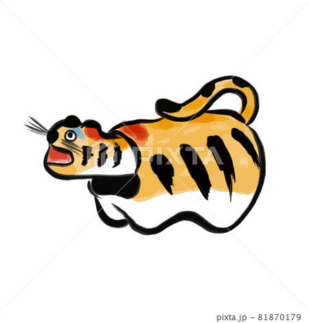 張り子の虎 水墨画風イラスト 張り子の虎 水墨画風イラスト 81870179