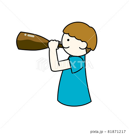 ラッパ飲みのイラスト素材 ラッパ飲みのイラスト素材