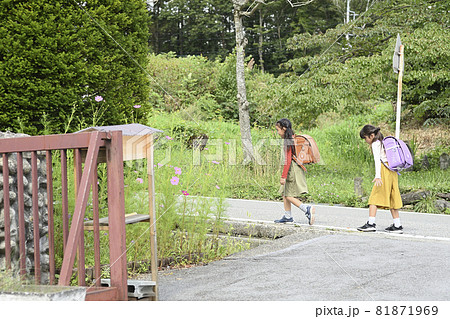 通学路を歩く小学生 通学路を歩く小学生 81871969