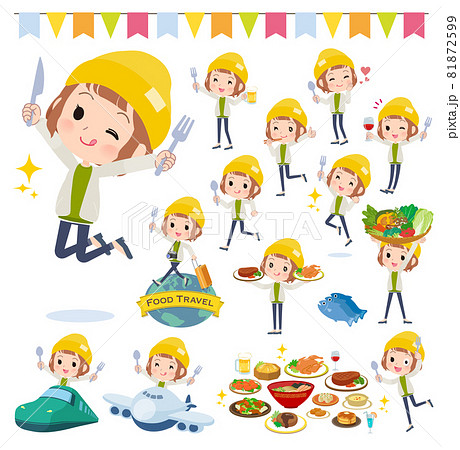 食のイベントに関するカジュアルファッション女性のセット 食のイベントに関するカジュアルファッション女性のセット 81872599