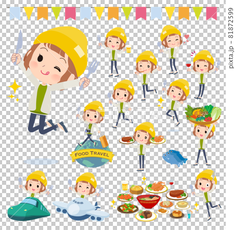食のイベントに関するカジュアルファッション女性のセット 食のイベントに関するカジュアルファッション女性のセット 81872599