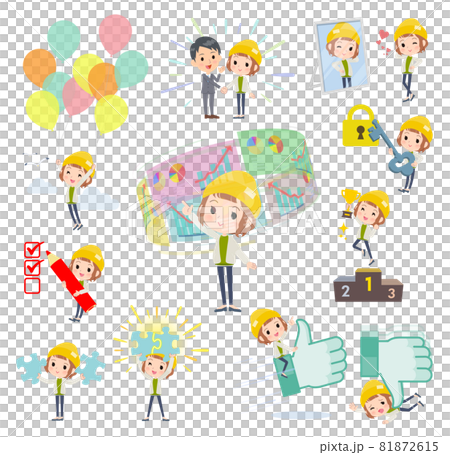 一組關於成功和積極性的休閒時尚女性 一組關於成功和積極性的休閒時尚女性 81872615