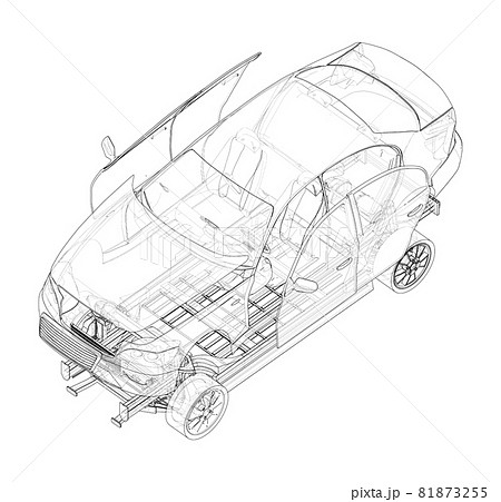 Assembling electric car. Vector Assembling electric car. Vector 81873255