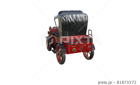 3d model of an old car rendered at different angles, isolated on a white background. 3D rendering, 3D illustration. 81873572